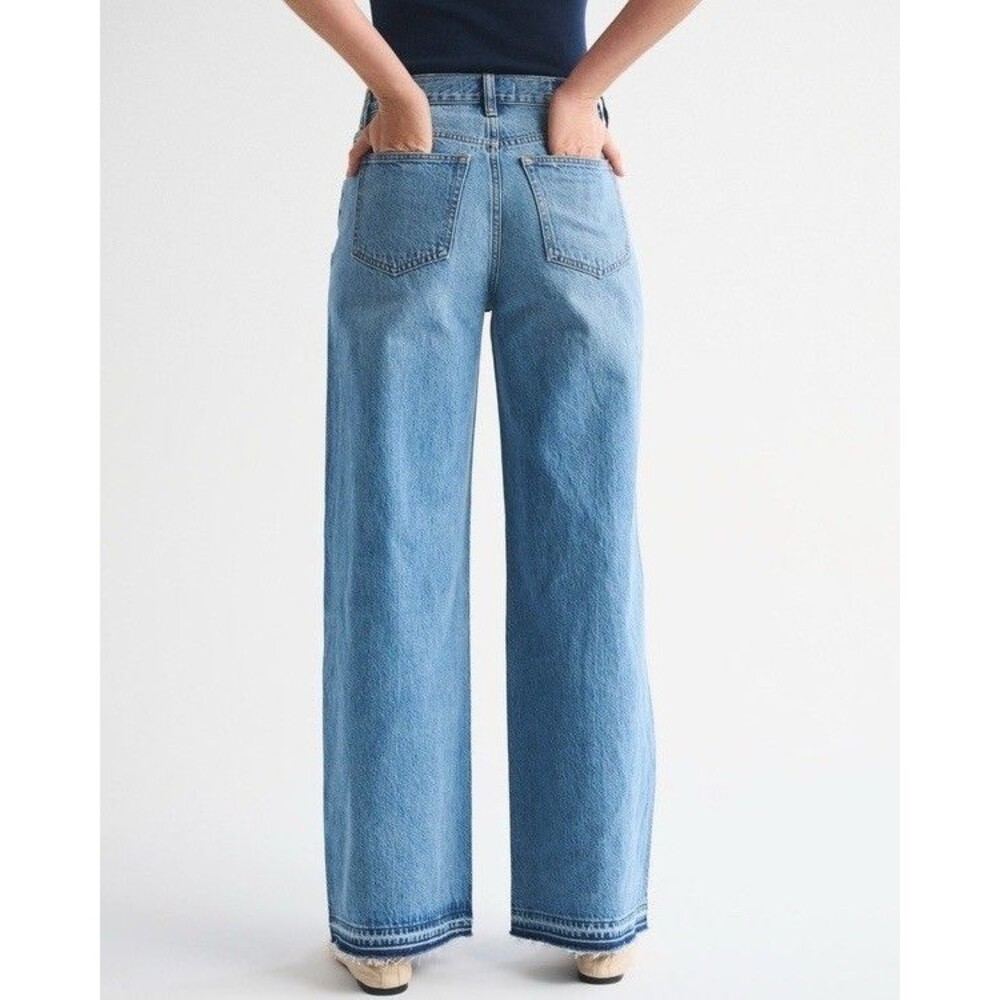 Abercrombie Fitch Jeans The Wide Leg High Rise Denim Jeans SZ 24 - Picture 8 of 16